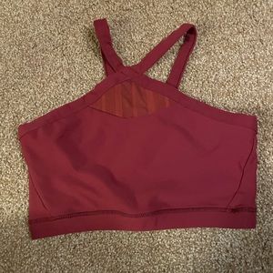 Honeycut Burgundy Mesh and Strappy Back Bra Top